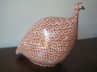 Heidi Caillard French Ceramic Guinea Fowl “La Pintade” White w Red Spots LARGE 7