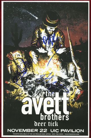 The Avett Brothers Autographed Concert Poster 2013 Seth Avett,  Scott Avett