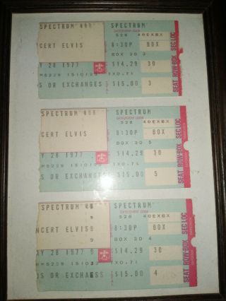 3 Elvis Presley Concert Ticket Stubs Philadelphia Spectrum May 28 1977
