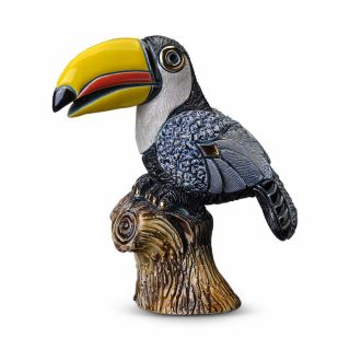 De Rosa Rinconada Figurine Toucan Bird Hand Painted Gold Enamel Derosa