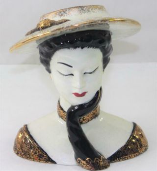 Vintage Large Lefton Glamor Girl Lady Head Vase 50507