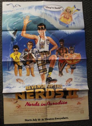 One Sheet Folded Movie Poster - Revenge Of The Nerds Ii: Nerds In Paradise