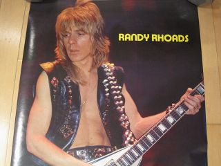 1985 vtg RANDY RHOADS flying v GUITAR MUSIC POSTER 80s OZZY NOS randall 2
