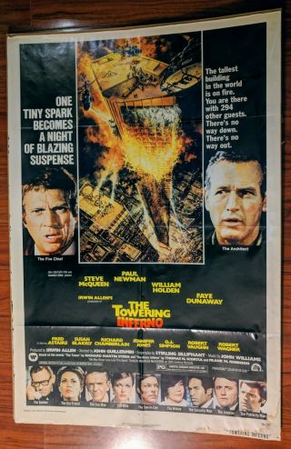The Towering Inferno 1974 Movie Poster 74/341 Paul Newman - Steve Mcqueen