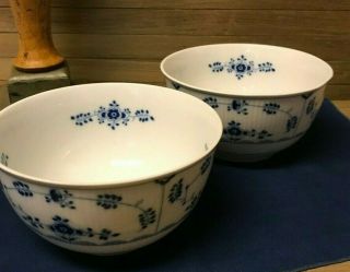 2 Villeroy & Boch Heinrich Germany Amalienburg Pasta Cereal Bowls Euc Blue White