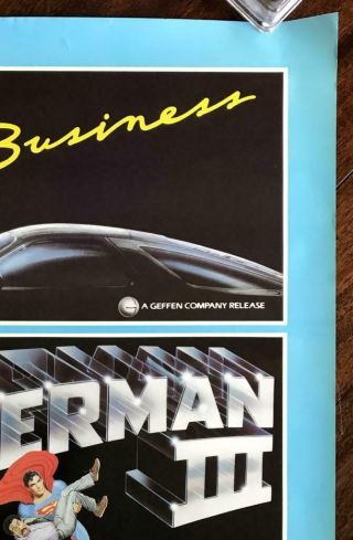 WARNER HOME VIDEO Triple Bill VHS Promotional Poster Risky Business Superman NM, 3