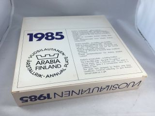 1985 Arabia Finland Kalevala Annual Plate Lemminkainen ' s Grief w/Box Uosikkinen 7