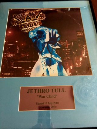 Jethro Tull War Child Signed By Ian Anderson With Framed / Jacket Only