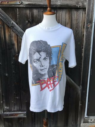Michael Jackson Bad Tour 1988 Shirt Vintage Made In Usa Two Sided
