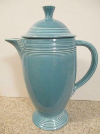 Vtg Fiesta Ware Turquois Coffee Pot W/ Lid No Chips