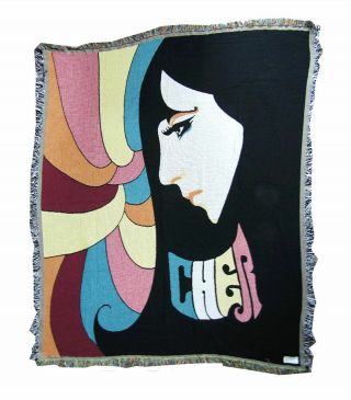 Cher Retro 70s Throwback Image Woven Throw Blanket Official