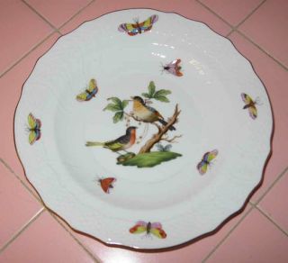 Herend Rothschild Bird 7 " Salad Plate Hand Painted Birds Bugs Moths 00 B