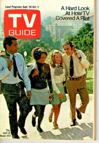 Vintage - Tv Guide Sept 26th 1970 - Cast Of Room 222.  - Cover Exc