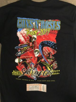 Official Guns N Roses Salt Lake City Utah Vivint Arena Event Shirt M 10/29 Bike