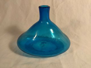 Blenko Glass1959 Turquoise Decanter 5933 Mid Century Modern Blenko Blue