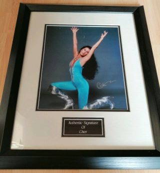 Cher Framed Signed Photo Autograph With Singer/actress