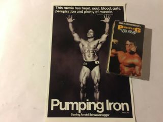 " Arnold Schwarzenegger " Pumping Iron - Movie Vhs Vintage Weight Lifting Poster