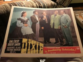 Dixie 1943 Paramount 11x14 " Musical Lobby Card Bing Crosby Dorothy Lamour