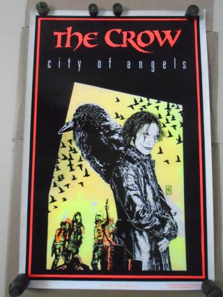 The Crow - City Of Angels / Blk.  Light Velvet Poster 873 Cond.  / 23 X 35 "