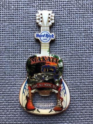 Hard Rock Cafe Makati Philippines Bottle Opener Guitar Magnet Authentic