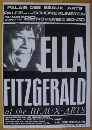 Ella Fitzgerald Jazz Vintage Silkscreen Concert Poster 70s