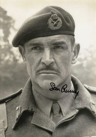 Sean Connery Signed Autograph 8.  5x11 Photo / (a Bridge Too Far)