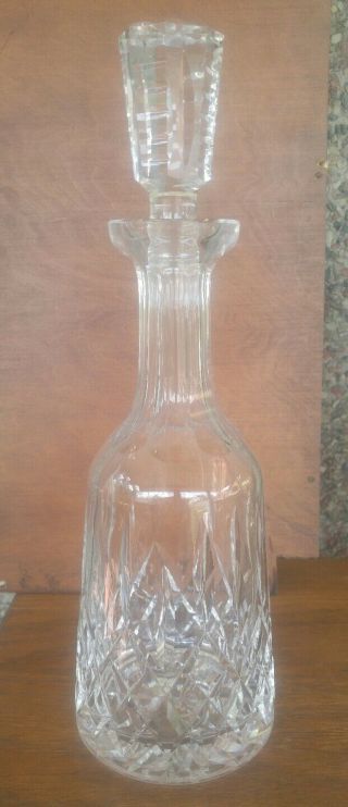Stunning Large Waterford Cut Crystal Decanter W/ Stopper - Lismore Pattern
