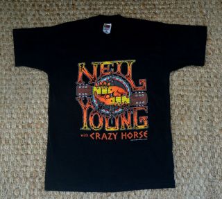 Vintage Concert Tour T - Shirt,  1996 - 97,  Neil Young And Crazy Horse,  Heavy,  Large