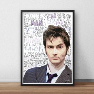 David Tentant Inspired Wall Art Print / Poster A4 A3 / Doctor Who Actor Quotes