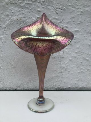 Okra Richard Golding Iridescent Studio Glass Vase - Jack In The Pulpit