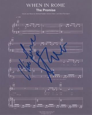 When In Rome Band Real Hand Signed The Promise Sheet Music 1 Autographed