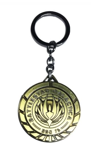 Battlestar Galactica Tv Series Bsg 75 Logo Goldtone Finish Keychain