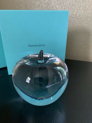 Tiffany & Co.  Crystal Apple Paperweight