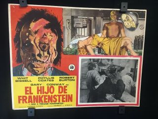 1957 I Was A Teenage Frankenstein Authentic Mexican Art Lobby Card 16 " X12 "