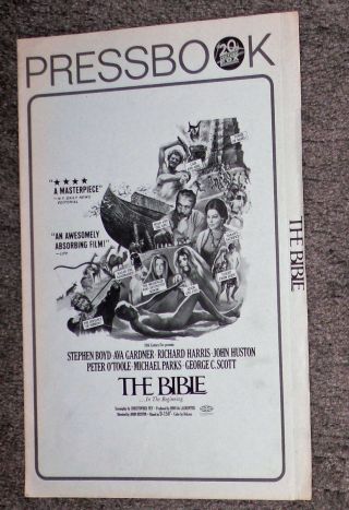 The Bible 1967 Movie Pressbook Franco Nero/michael Parks/ava Gardner