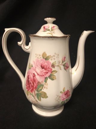 1940’s Royal Albert England Bone China Coffee Pot Teapot American Beauty Roses