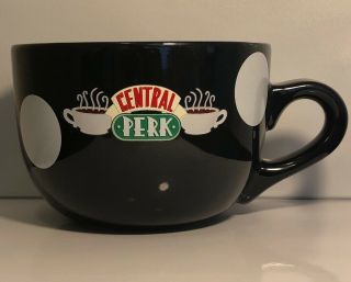 Friends Central Perk Logo Coffee Latte Soup Mug Cup Black White Polka Dot 20 Oz.