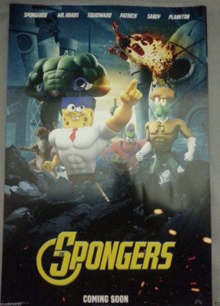 Sdcc Comic Con 2014 Handout Nickelodeon Spongebob The Spongers Poster