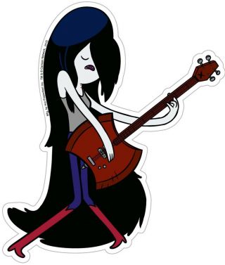Adventure Time With Finn & Jake Marceline With Family Axe Sticker Guitar