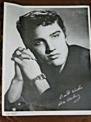 Elvis 11x14 Moss Photo:iconic Authentic Pre - Printed Autograph 1956;