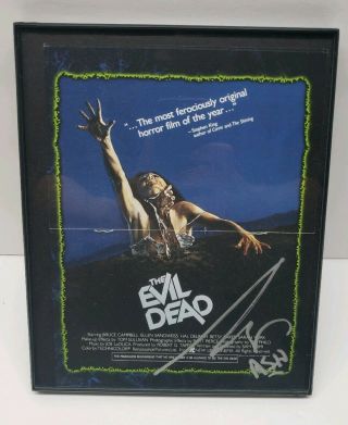 The Evil Dead Bruce Ash Campbell Signed Autographed Dvd Booklet 8.  5x14.  5 Framed