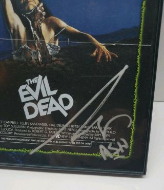 The Evil Dead Bruce Ash Campbell Signed Autographed Dvd Booklet 8.  5x14.  5 Framed 2