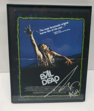 The Evil Dead Bruce Ash Campbell Signed Autographed Dvd Booklet 8.  5x14.  5 Framed 3