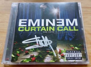 Eminem - A Cd Disc Cover - Hand Signed By Slim Shady With A & Cd Too