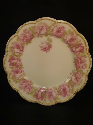 Antique Haviland Limoges Drop Rose Pink Salad Plate 7.  5 "