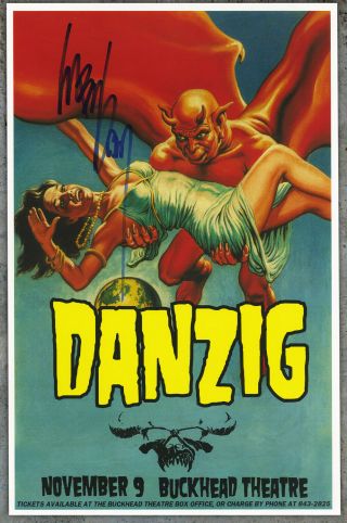Glenn Danzig Autographed Gig Poster Misfits,  Samhain