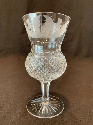 Edinburgh Crystal Thistle Water Goblet Glass Cut Unsigned 6 1/2 " H Many