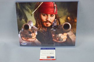 Johnny Depp Signed Autographed 8x10 Photo Pirates Of The Carribean Psa/dna
