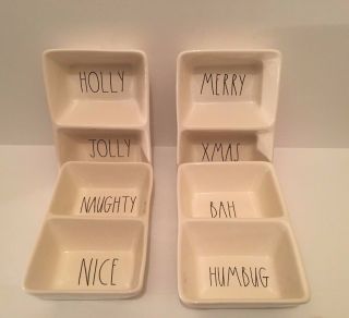 Rae Dunn Holiday Candy Dish Set Of 4 - Collectible Snack Trays
