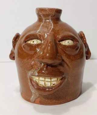 Ugly Silly Face Jug Pottery - Signed - South Carolina - 2009 - Small